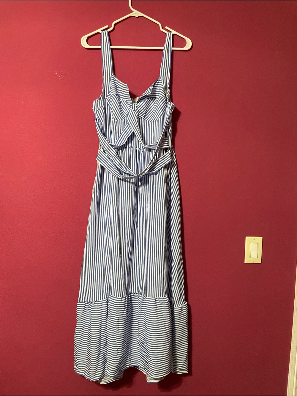 SHEIN Blue and White Striped Maxi Dress